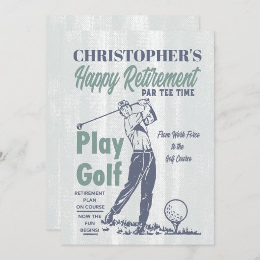 ゴルフレトロハッピーリタイアメントパーティー 招待状 (正面/裏面)