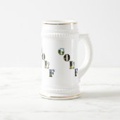 ゴルフロゴおよびゴルフボール ビールジョッキ (正面右)