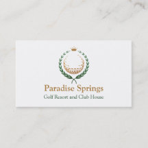 ゴルフロゴの紋章のゴルフボールの王冠の名刺
