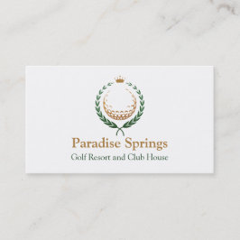 ゴルフロゴの紋章のゴルフボールの王冠の名刺 名刺
