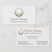 ゴルフロゴの紋章のゴルフボールの王冠の名刺 名刺 (正面/裏面)