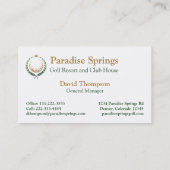 ゴルフロゴの紋章のゴルフボールの王冠の名刺 名刺 (裏面)