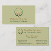 ゴルフロゴエンブレムゴルフボールクラウンビジネスカード 名刺 (正面/裏面)