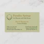 ゴルフロゴエンブレムゴルフボールクラウンビジネスカード 名刺 (裏面)