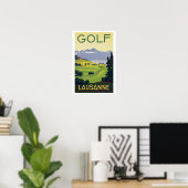 ゴルフローザンヌスイス～ヴィンテージ旅行 ポスター (ホームオフィス)