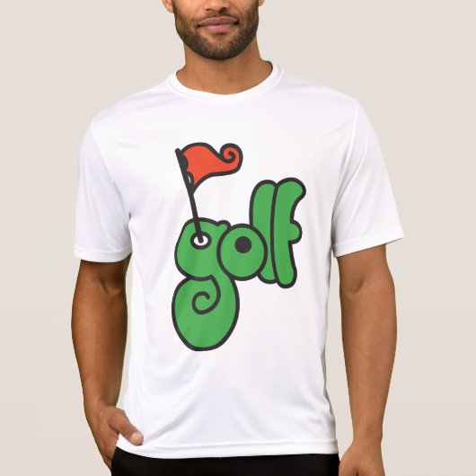 ゴルフワン鮮やかグリーンとレッド Tシャツ (正面)