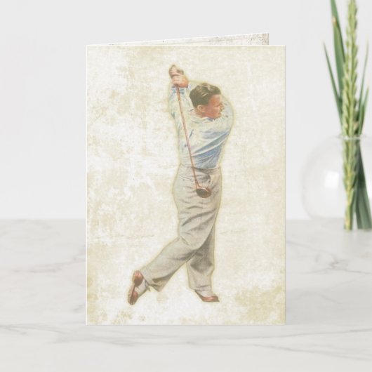 ゴルフヴィンテージ付きグリーティングカード カード (正面)