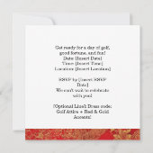 ゴルフ中国のをテーマにしたゴルフパーティの招待状 セーブザデート (裏面)