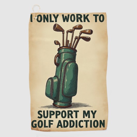 ゴルフ中毒の治療に取り組む ゴルフタオル (正面)