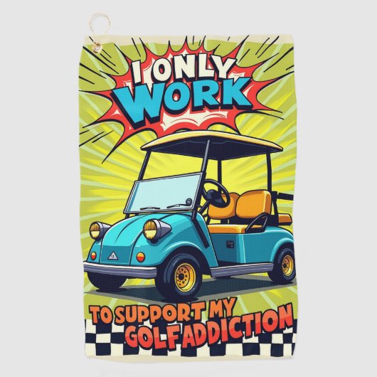 ゴルフ中毒ユーモア ゴルフタオル (正面)
