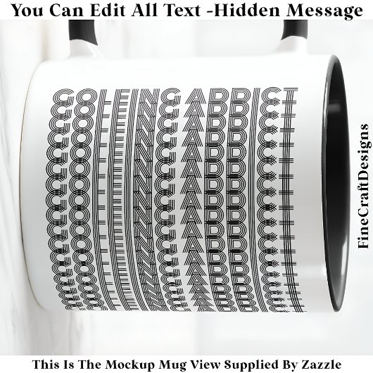 ゴルフ中毒隠しメッセージおもしろいノベルティ111B マグカップ