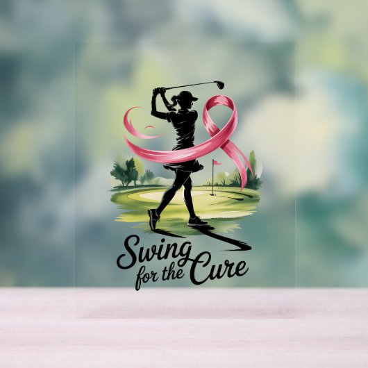 ゴルフ乳癌の治療のためのスイング アクリルサイン (ニュートラル)