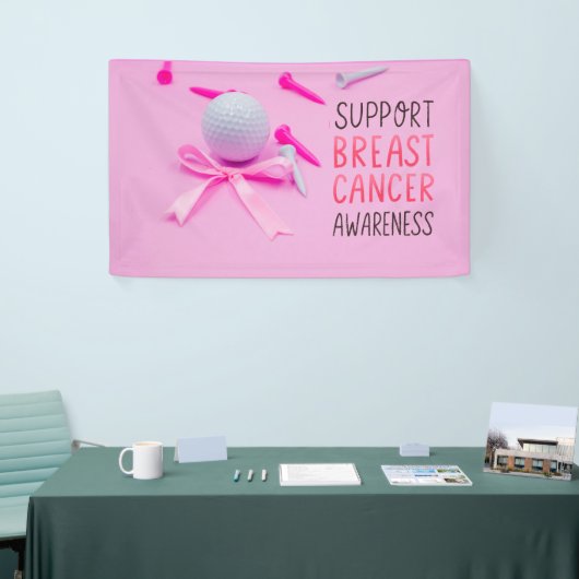 ゴルフ乳癌認識度ピンクテーマ 横断幕 (トレードショー)