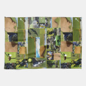 ゴルフ写真のコラージュ キッチンタオル (横)