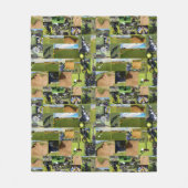 ゴルフ写真のコラージュ フリースブランケット (正面)