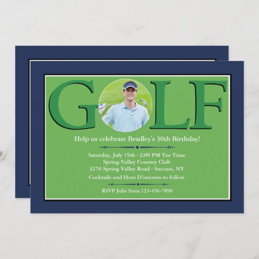 ゴルフ写真の招待状 招待状 (正面/裏面)