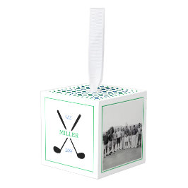 ゴルフ写真ネームカントリークラブスクールイベントチーム キューブオーナメント