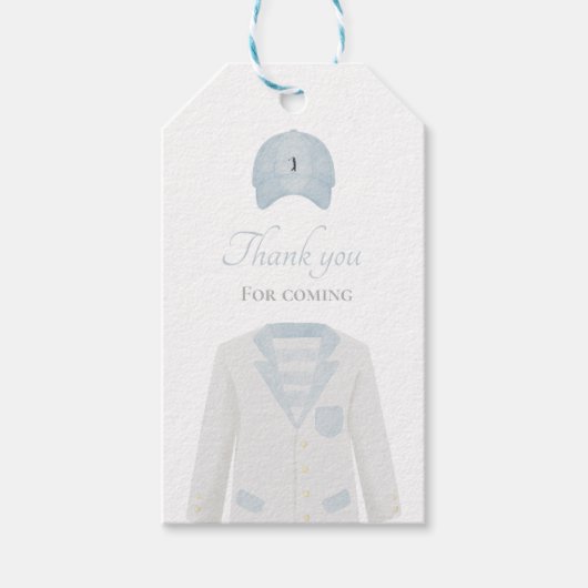 ゴルフ制服ベビーシャワー感謝していユーギフトラベル ギフトタグ (正面)