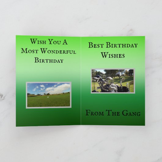 ゴルフ刺激を受けたなハッピーバースデー、 カード (内部)