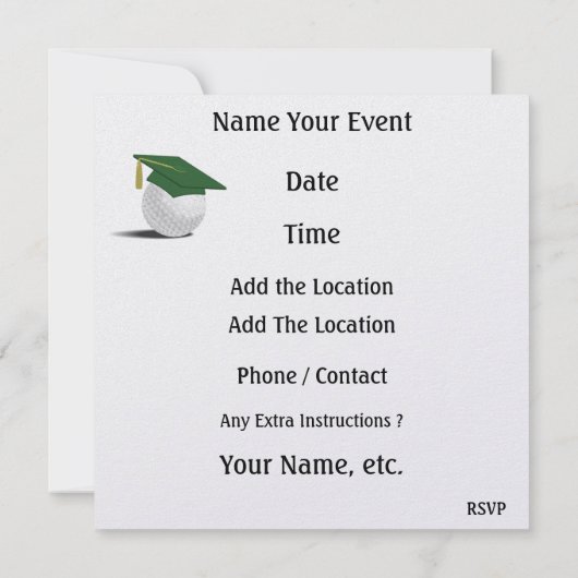 ゴルフ卒業 – SRF 招待状 (裏面)