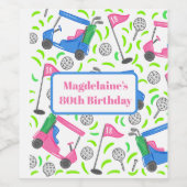 ゴルフ名門私立校風のカートパーソナライズされた誕生日シャワー ワインラベル (シングルラベル)