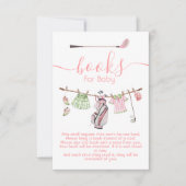 ゴルフ名門私立校風のガールのベビー用の物干し本 招待状 (正面)