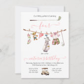 ゴルフ名門私立校風のガールバースデーパーティー 招待状 (正面)