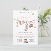 ゴルフ名門私立校風のガールベビーシャワー 招待状 (スタンド正面)