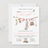 ゴルフ名門私立校風のガールベビーシャワー 招待状 (正面)