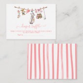 ゴルフ名門私立校風のガール物干おむつラッフルカード エンクロージャーカード (正面/裏面)