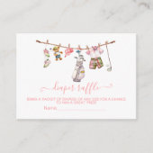 ゴルフ名門私立校風のガール物干おむつラッフルカード エンクロージャーカード (正面)