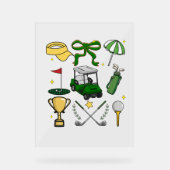 ゴルフ名門私立校風のコケット アクリルサイン (正面)