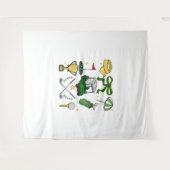 ゴルフ名門私立校風のコケット タペストリー (正面(横))