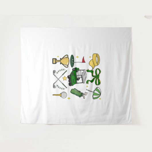 ゴルフ名門私立校風のコケット タペストリー (正面(横))