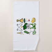 ゴルフ名門私立校風のコケット ビーチタオル (正面)