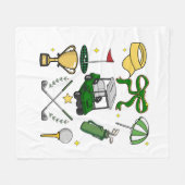 ゴルフ名門私立校風のコケット フリースブランケット (正面(横))