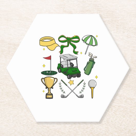 ゴルフ名門私立校風のコケット ペーパーコースター (正面)