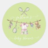 ゴルフ名門私立校風のベビーシャワー物干し具 ラウンドシール (正面)