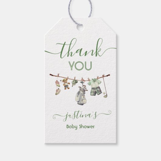 ゴルフ名門私立校風のボーイ物干し場 ギフトタグ (正面)