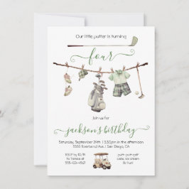 ゴルフ名門私立校風のボーイ誕生日パーティー 招待状