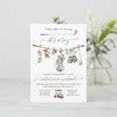 ゴルフ名門私立校風のボーイ赤ちゃんシャワー 招待状 (スタンド正面)