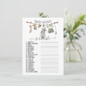 ゴルフ名門私立校風の物干しベビーワードスクランブル 招待状 (スタンド正面)