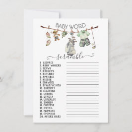 ゴルフ名門私立校風の物干しベビーワードスクランブル 招待状