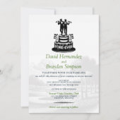 ゴルフ場でのウェディング招待状 招待状 (正面)