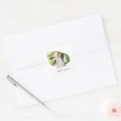 ゴルフ場での花婿花嫁ゴルファーの結婚式 スクエアシール (封筒)
