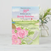 ゴルフ場での30歳の誕生日パーティー 牡丹 招待状 (スタンド正面)