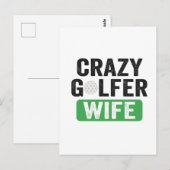 ゴルフ場での crazyなゴルファーの妻 面白いゴルフ未亡人 妻 ポストカード (正面/裏面)