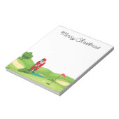 ゴルフ場でゴルファーのサンタクロースのメリークリスマス ノートパッド (回転)