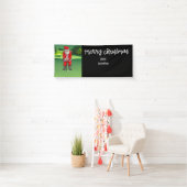 ゴルフ場でサンタクロースとゴルフクリスマス 横断幕 (インサイチュ)