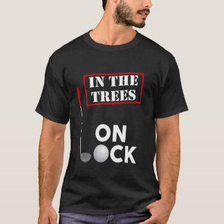 ゴルフ場でパーを超えて木々の中で不良ゴルファーをロックおもしろい Tシャツ